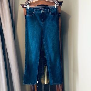 High waisted straight leg jeans